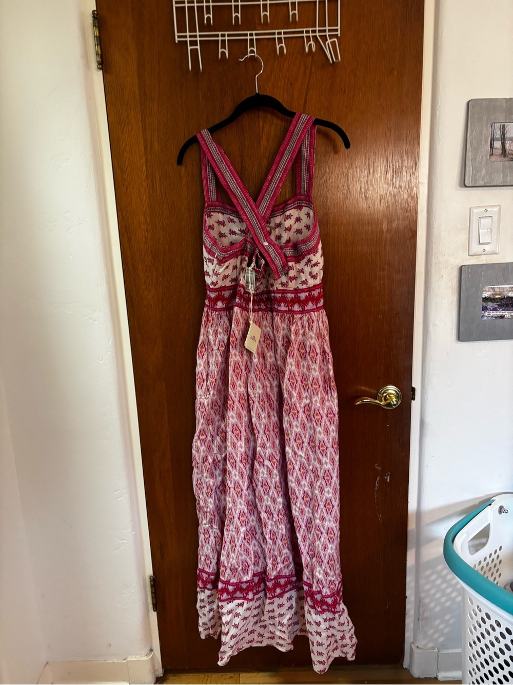 Faherty Pink Patterned Boho Maxi Dress